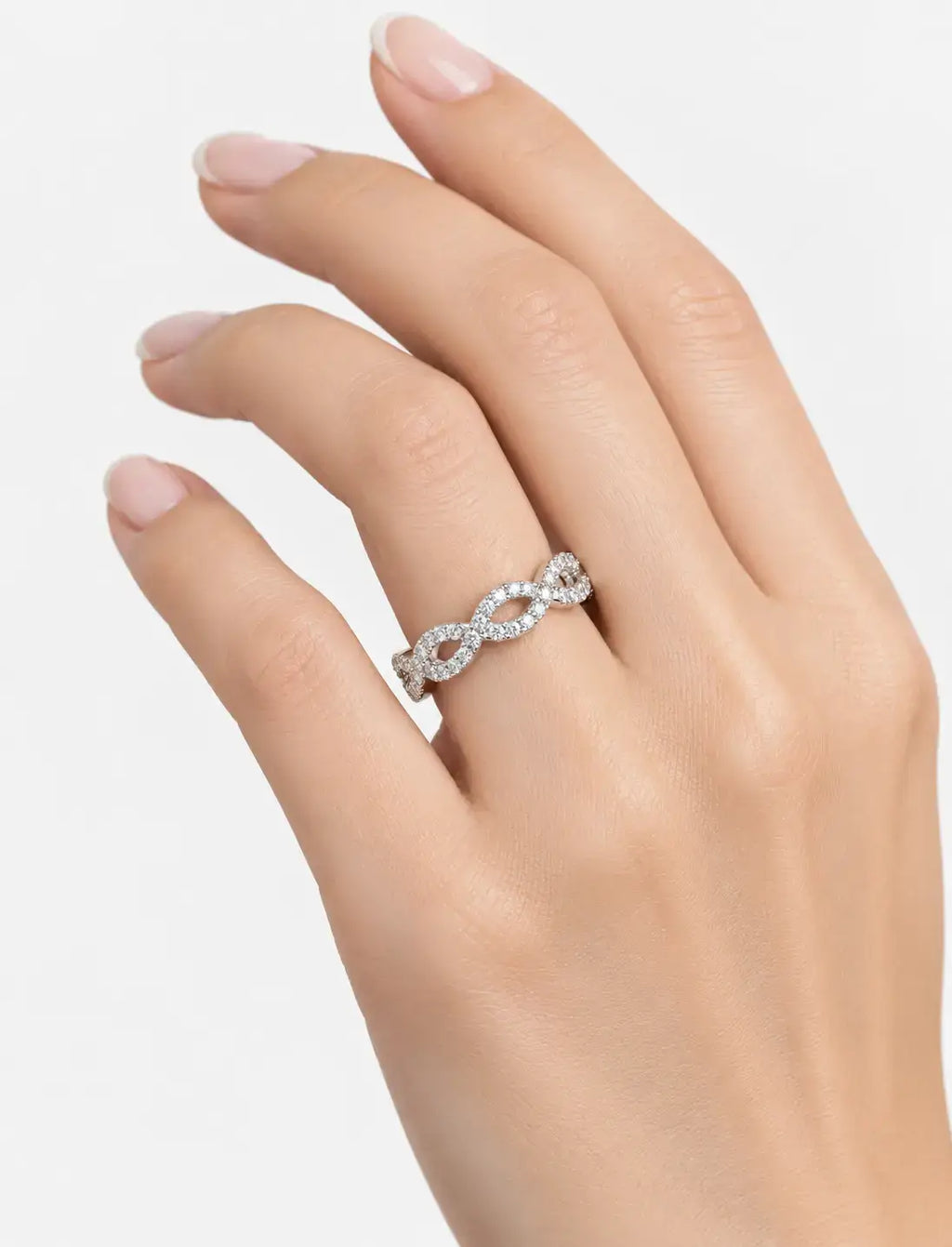 1.00 Ct Round Diamond Pavé Stackable Wedding Ring – Gold & Platinum