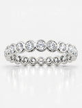 Round Diamond Bezel Set Full Eternity Wedding Full Eternity Ring in Gold & Platinum