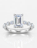 The Versailles IGI Certified Lab Grown Emerald-Cut Diamond Hidden Halo Engagement Ring in Gold & Platinum