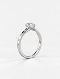 IGI Certified Lab Grown Oval Diamond Engagement Ring with Flush-Set Diamond Band in Gold & Platinum