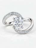 IGI Certified Lab Grown Oval Cut Diamond Infinity Bypass Pavé Engagement Ring in Gold & Platinum