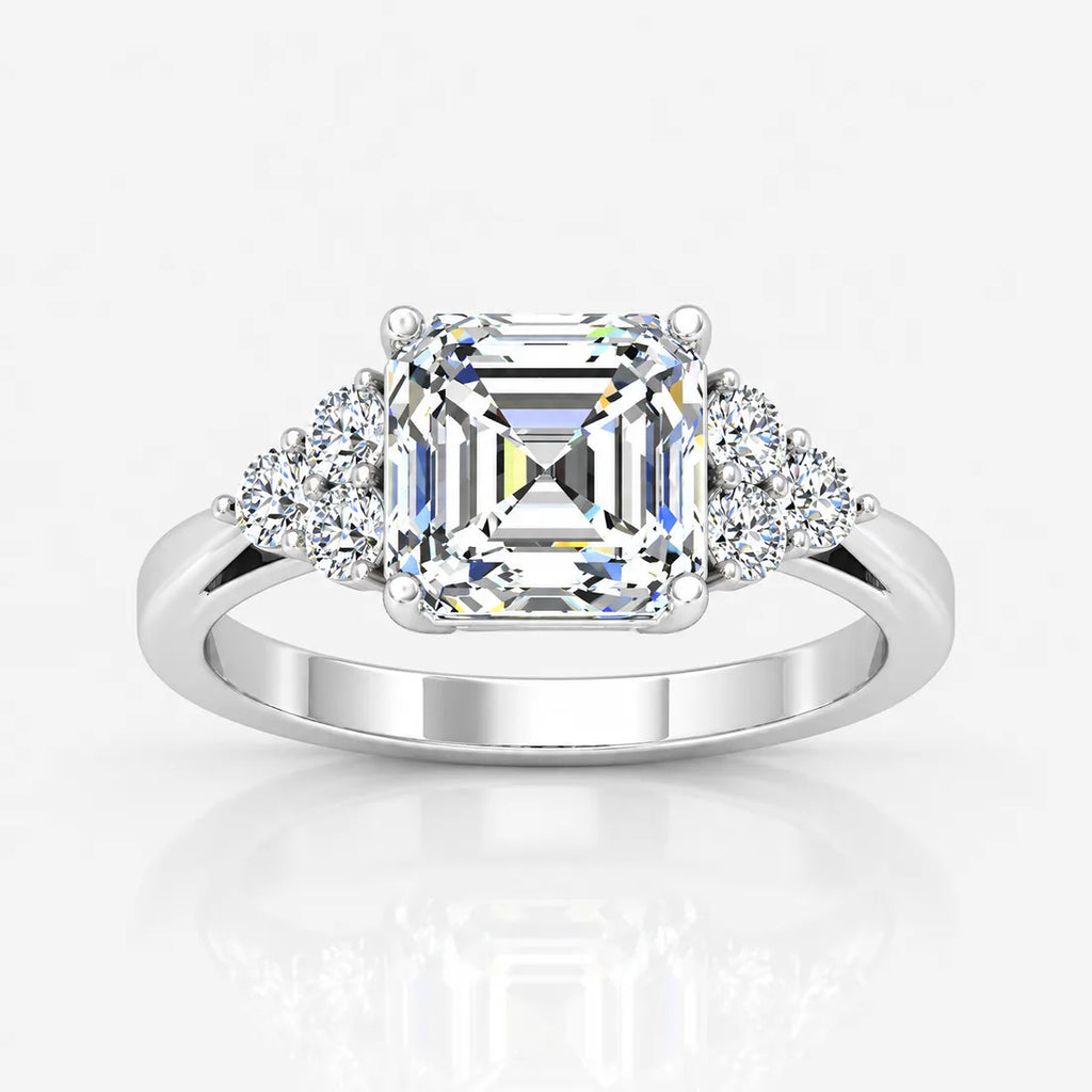 IGI Certified Lab Grown Rosa Vintage Asscher Cut Diamond Engagement Ring in Gold & Platinum – 1–4Ct