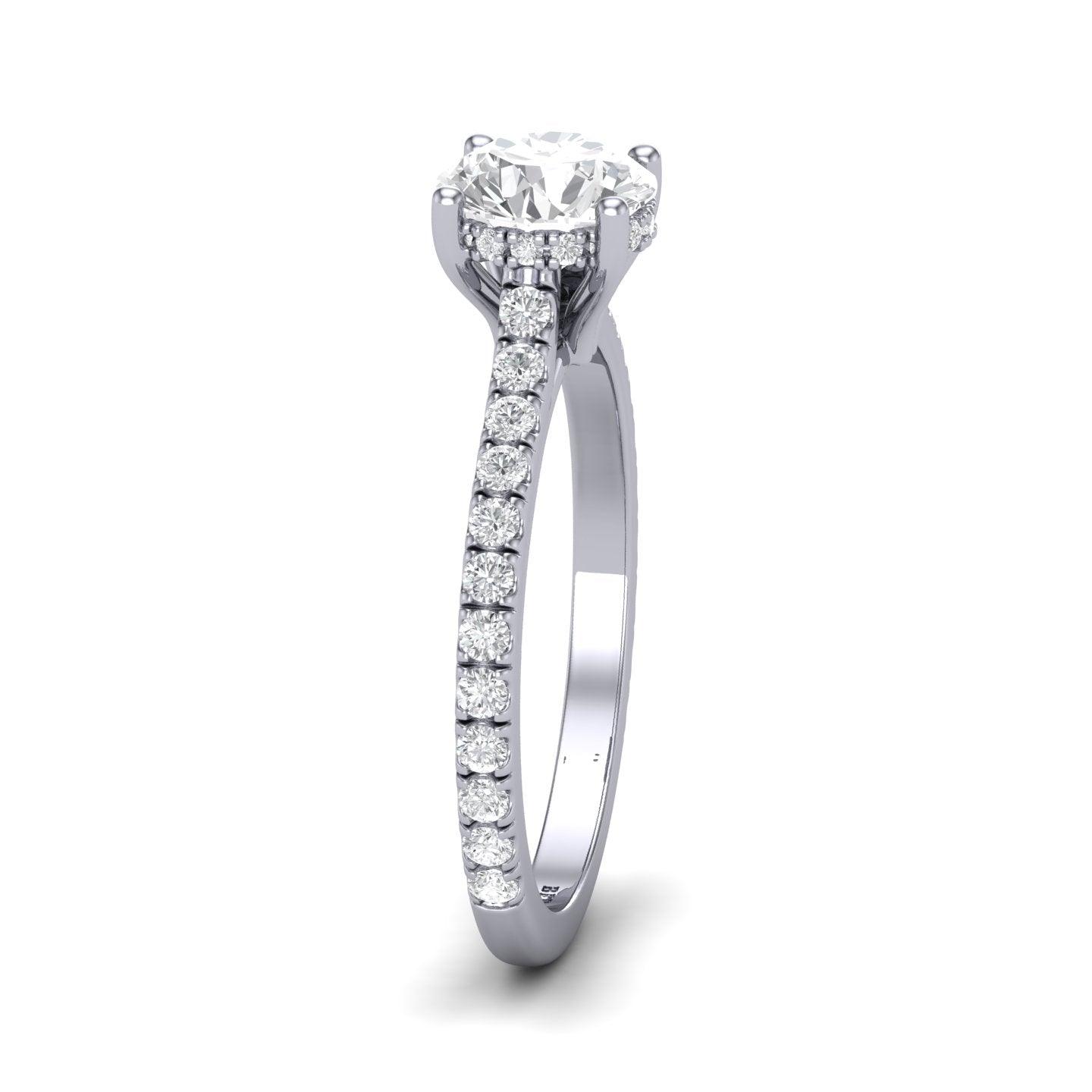 Certified Round Diamond Hidden Halo Engagement Ring - 1.50Ct - 2.50Ct