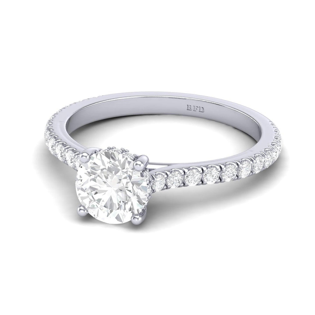 Certified Round Diamond Hidden Halo Engagement Ring - 1.50Ct - 2.50Ct