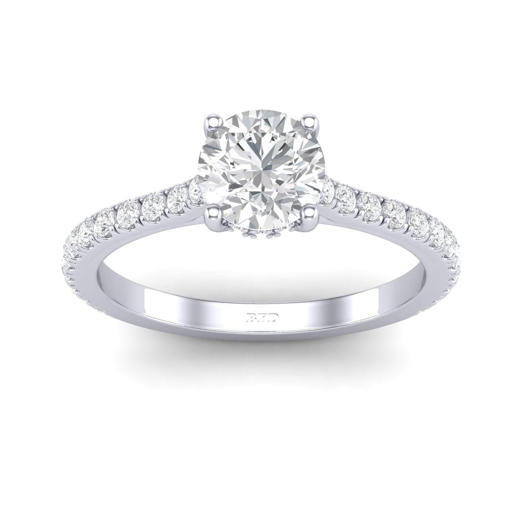 Certified Round Diamond Hidden Halo Engagement Ring - 1.50Ct - 2.50Ct