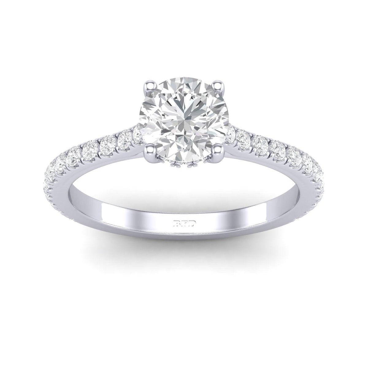 Certified Round Diamond Hidden Halo Engagement Ring - 1.50Ct - 2.50Ct
