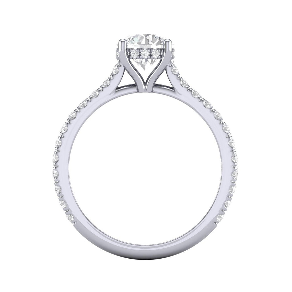 Certified Round Diamond Hidden Halo Engagement Ring - 1.50Ct - 2.50Ct