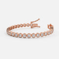UK Hallmarked 100% Natural Round 5.00Ct Diamond Bezel Set Tennis Bracelet 9k Rose Gold