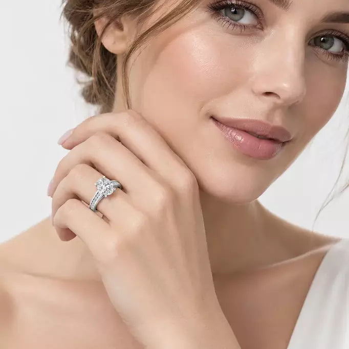 IGI Certified Oval Diamond Channel Set Engagement Ring in Gold & Platinum - 1.00Ct-5.00Ct