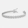 Round Diamond Bezel Setting Tennis Bracelet in Gold & Platinum (3.00Ct to 40.00Ct)