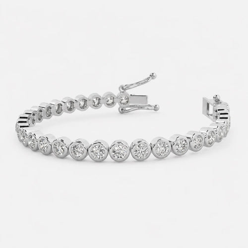 5.00ct Round Diamond Tennis Bracelet - 18k White Gold