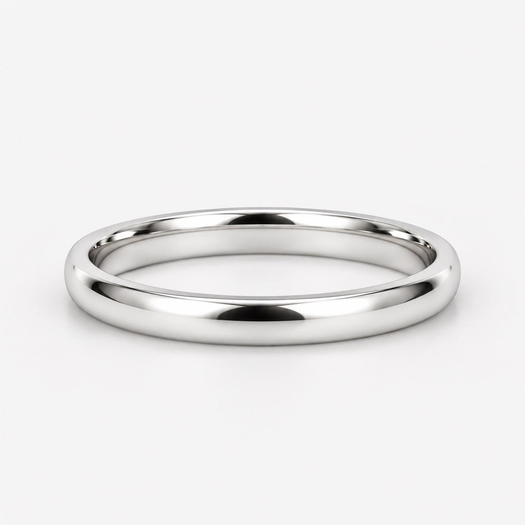 Classic Court Shape 2mm Plain Women's Wedding Band