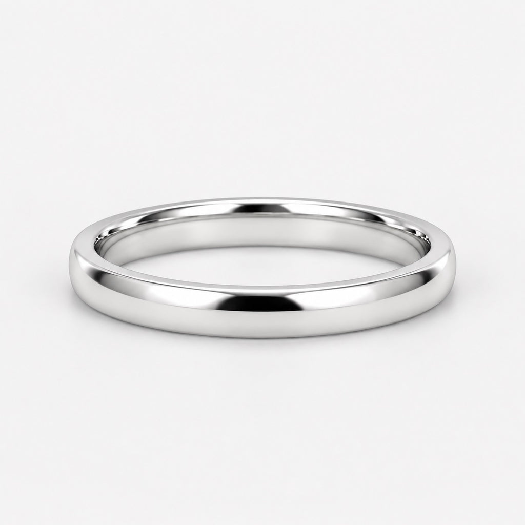 Classic Court Shape 2mm Plain Women's Wedding Band