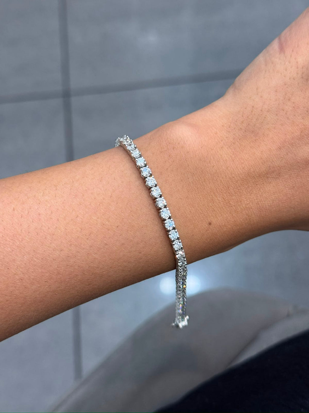 100% Natural 6.00 Carat Round Diamond F/VS Tennis Bracelet 950 Platinum