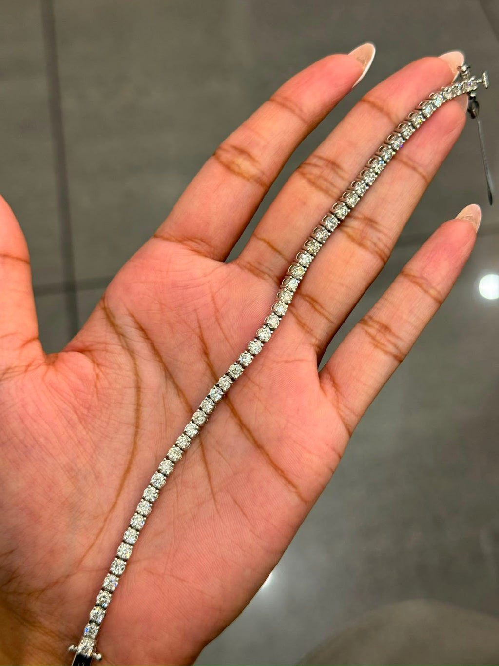 100% Natural 6.00 Carat Round Diamond F/VS Tennis Bracelet 950 Platinum