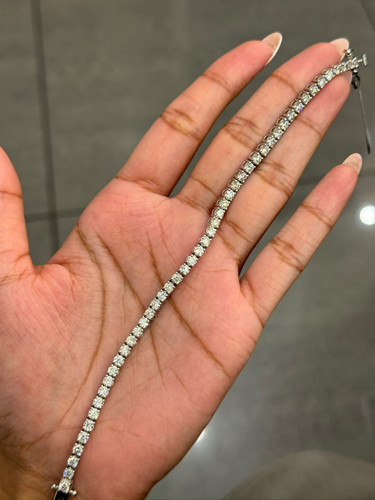 100% Natural 6.00 Carat Round Diamond F/VS Tennis Bracelet 950 Platinum