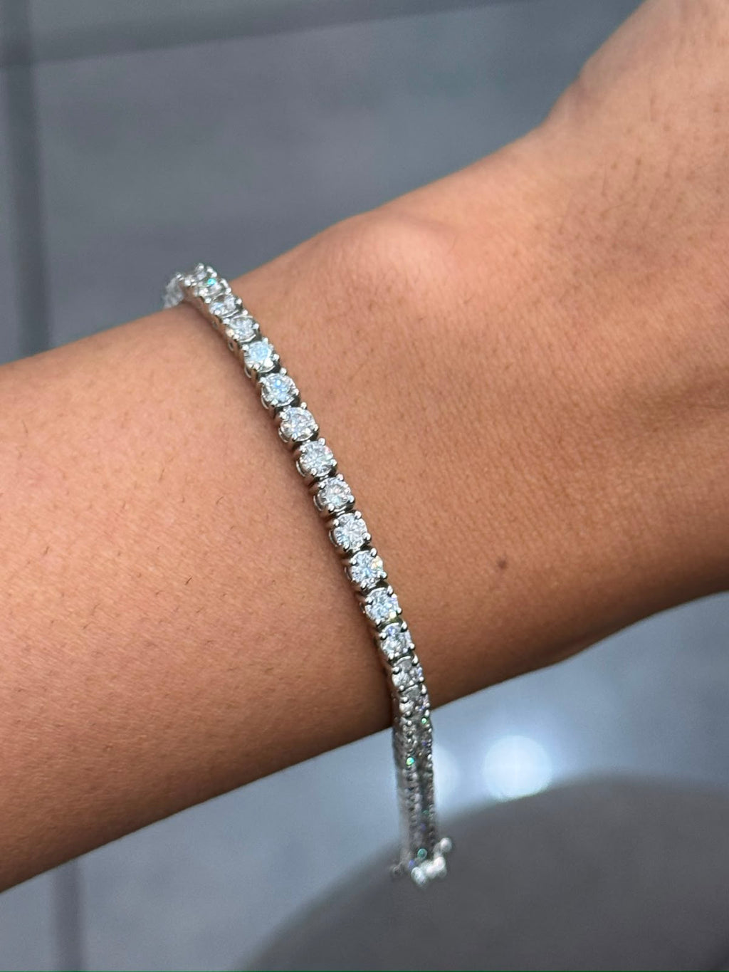 100% Natural 6.00 Carat Round Diamond F/VS Tennis Bracelet 950 Platinum