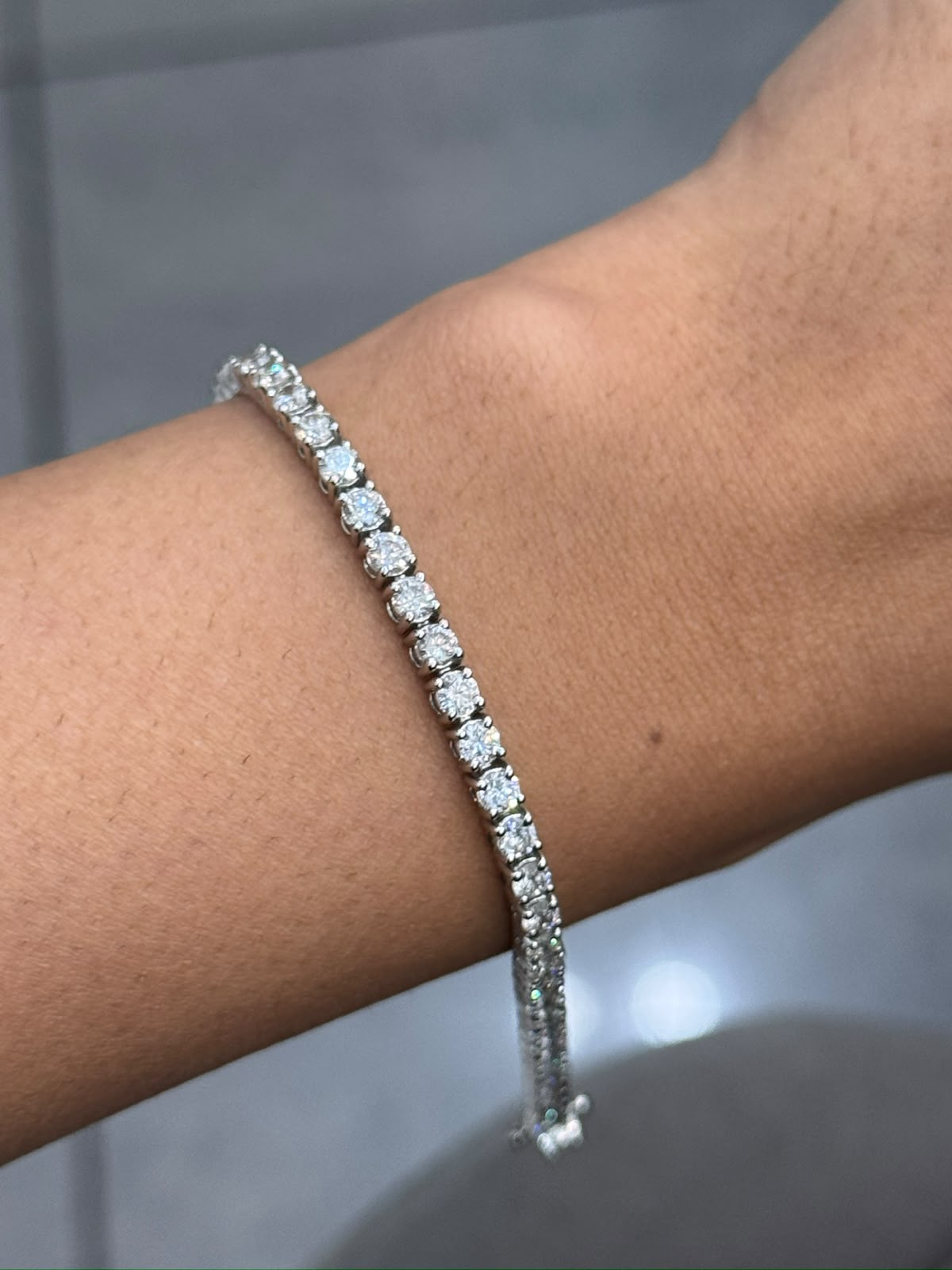 100% Natural 6.00 Carat Round Diamond F/VS Tennis Bracelet 950 Platinum