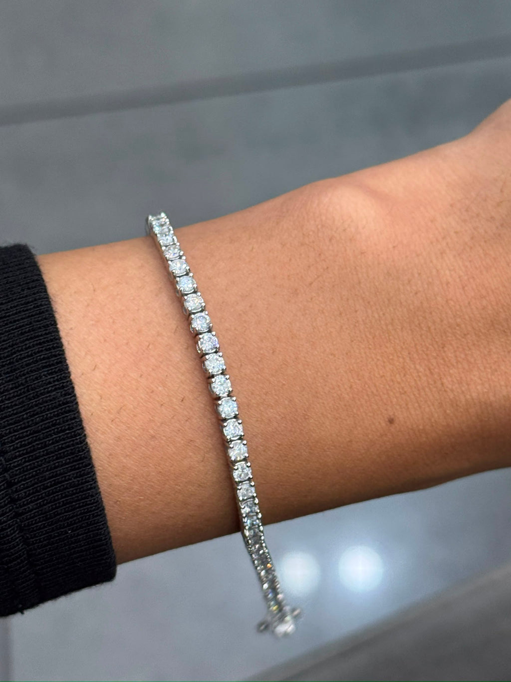 100% Natural 3.50Ct Round Dimaonds F/SI Tennis Bracelet 9k White Gold