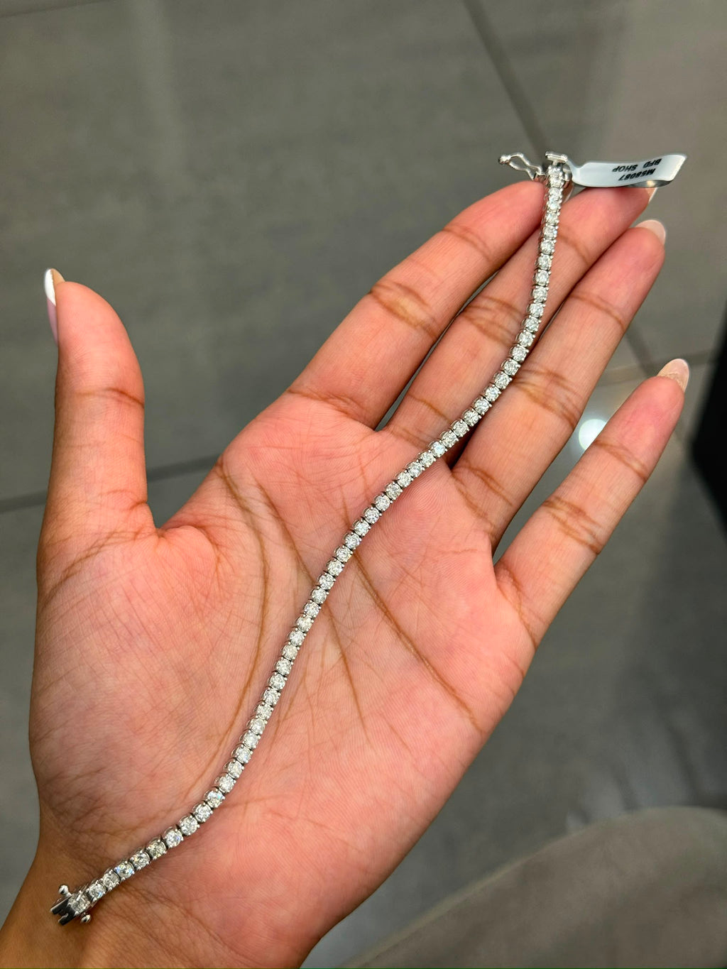100% Natural 3.50Ct Round Dimaonds F/SI Tennis Bracelet 9k White Gold
