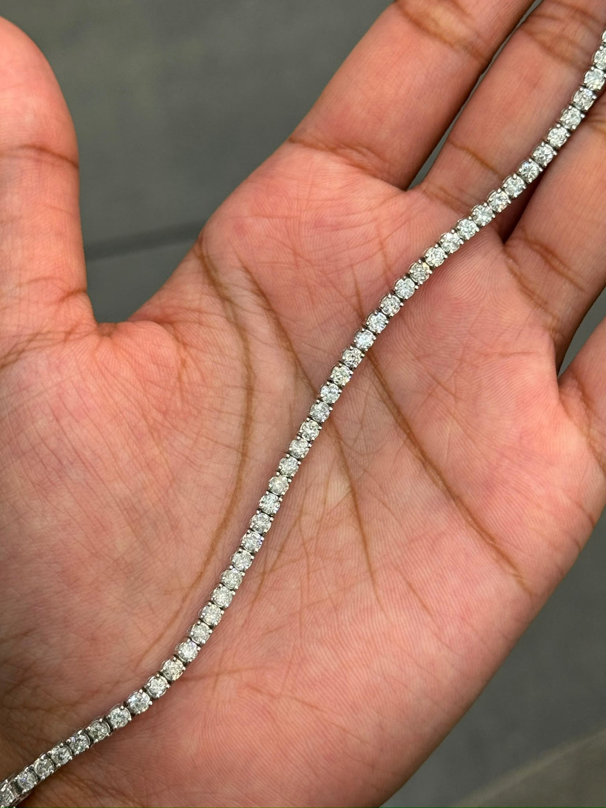 100% Natural 3.50Ct Round Dimaonds F/SI Tennis Bracelet 9k White Gold