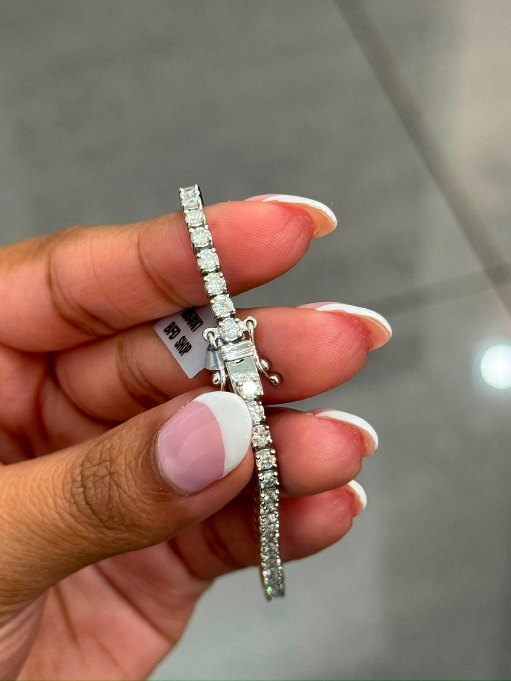 100% Natural 3.50Ct Round Dimaonds F/SI Tennis Bracelet 9k White Gold