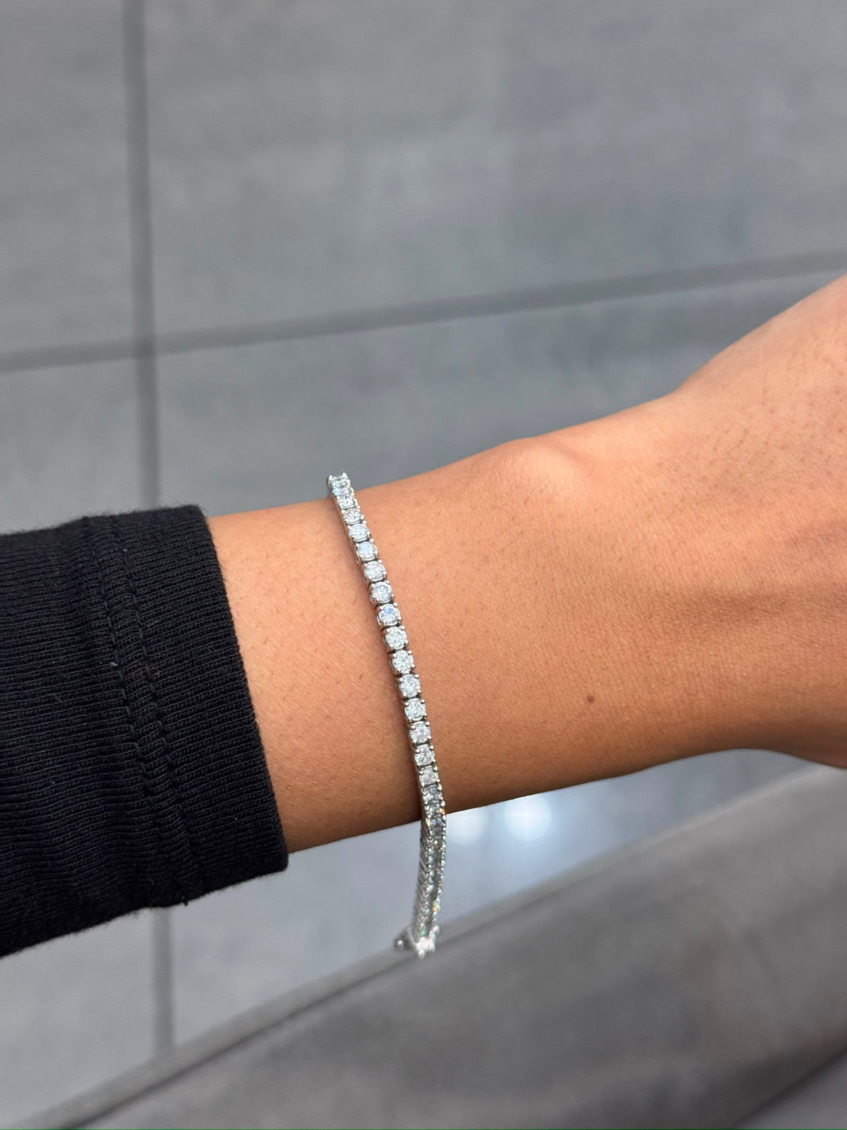 100% Natural 3.50Ct Round Dimaonds F/SI Tennis Bracelet 9k White Gold