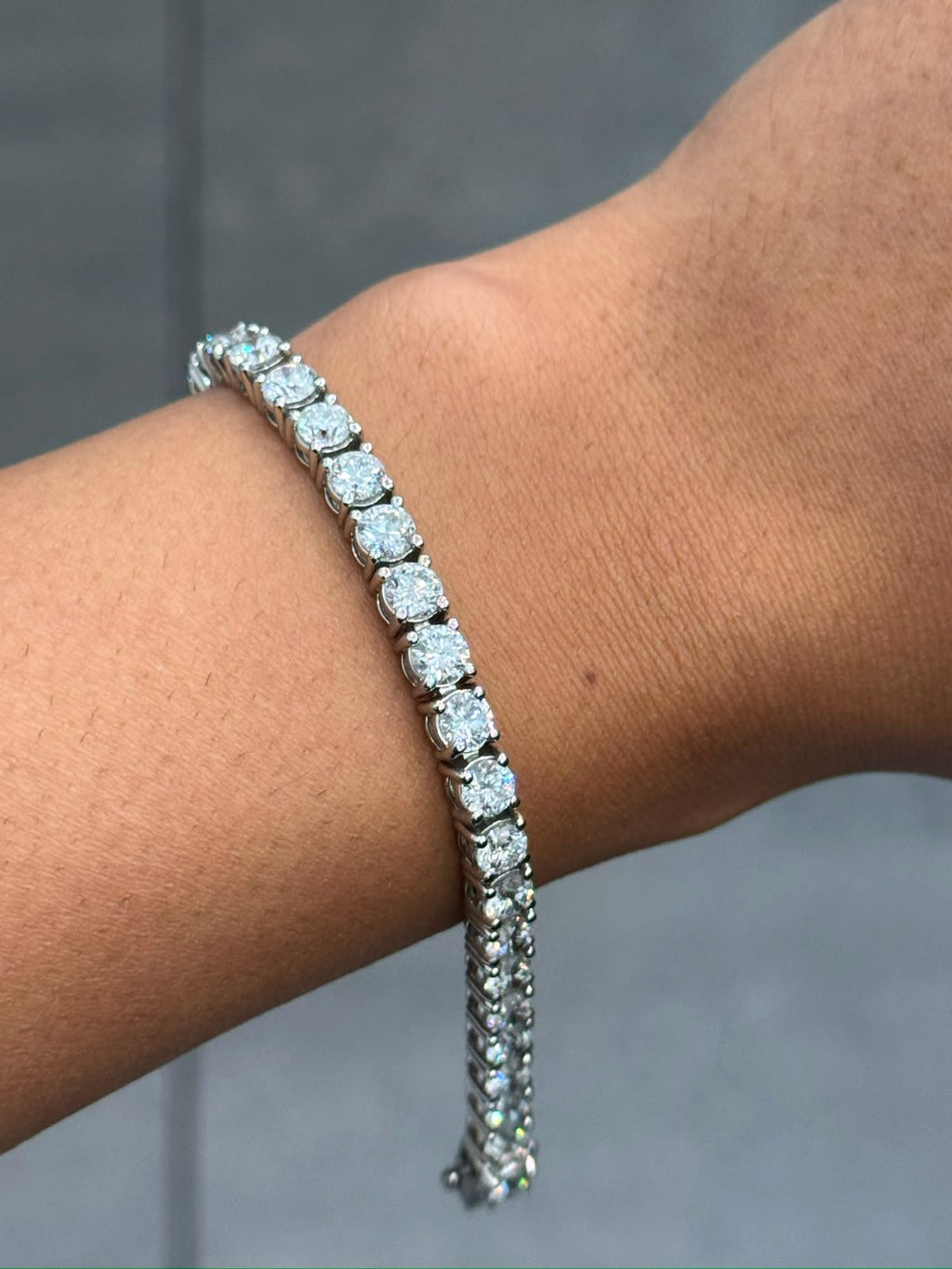 100% Natural 11.00 Carat Round Diamond D-E/VS Tennis Bracelet 950 Platinum