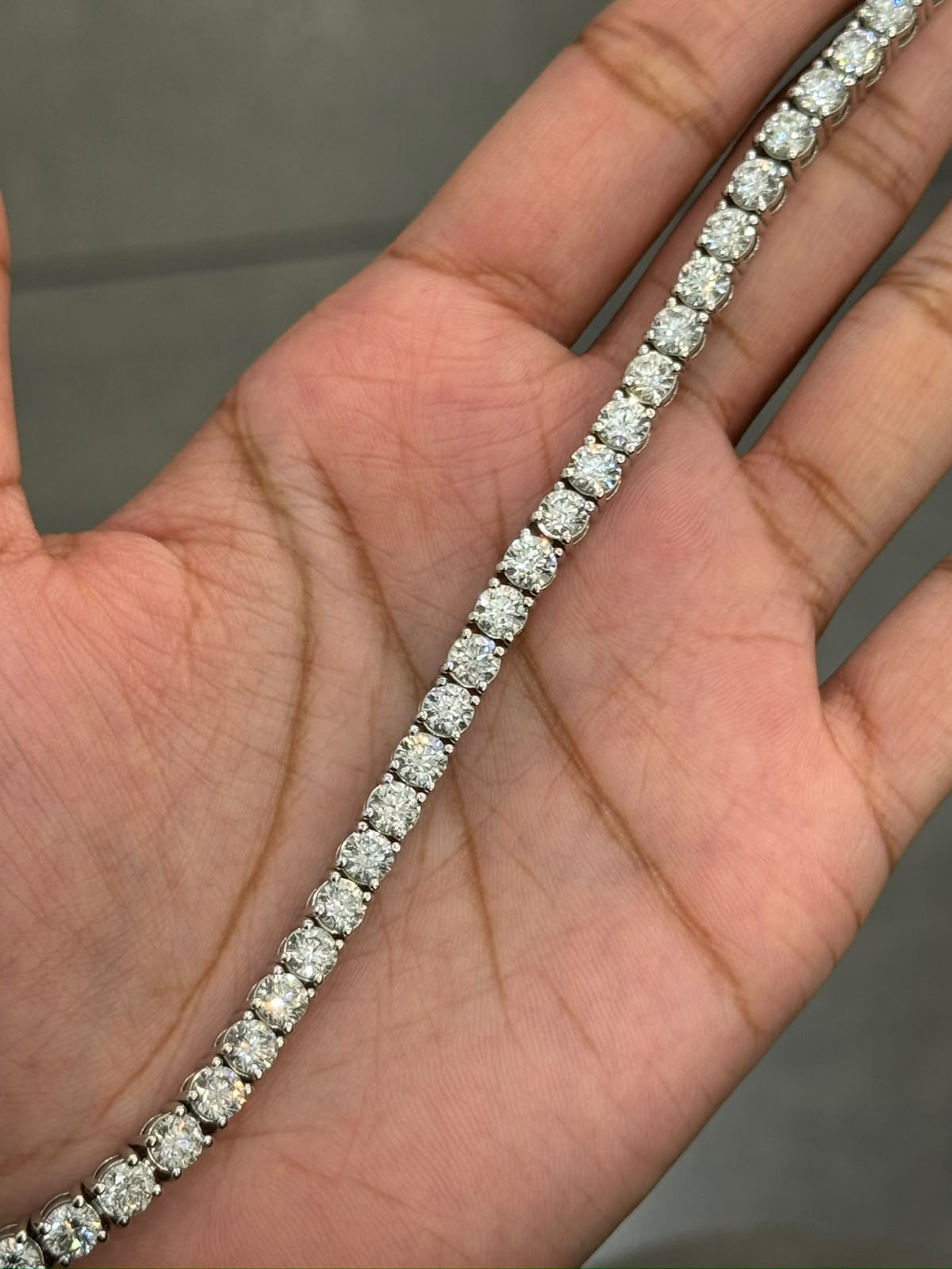 100% Natural 11.00 Carat Round Diamond D-E/VS Tennis Bracelet 950 Platinum