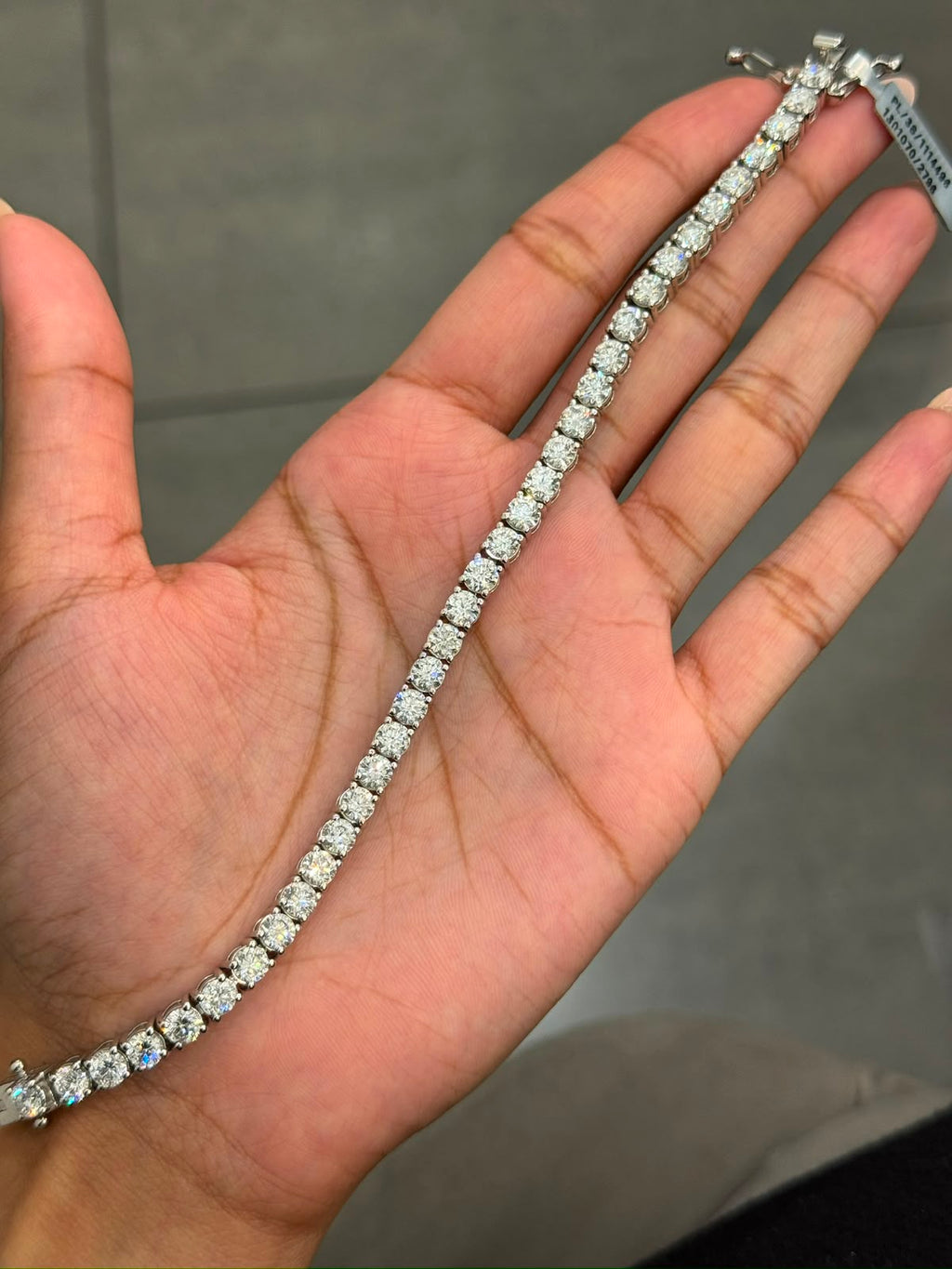 100% Natural 11.00 Carat Round Diamond D-E/VS Tennis Bracelet 950 Platinum