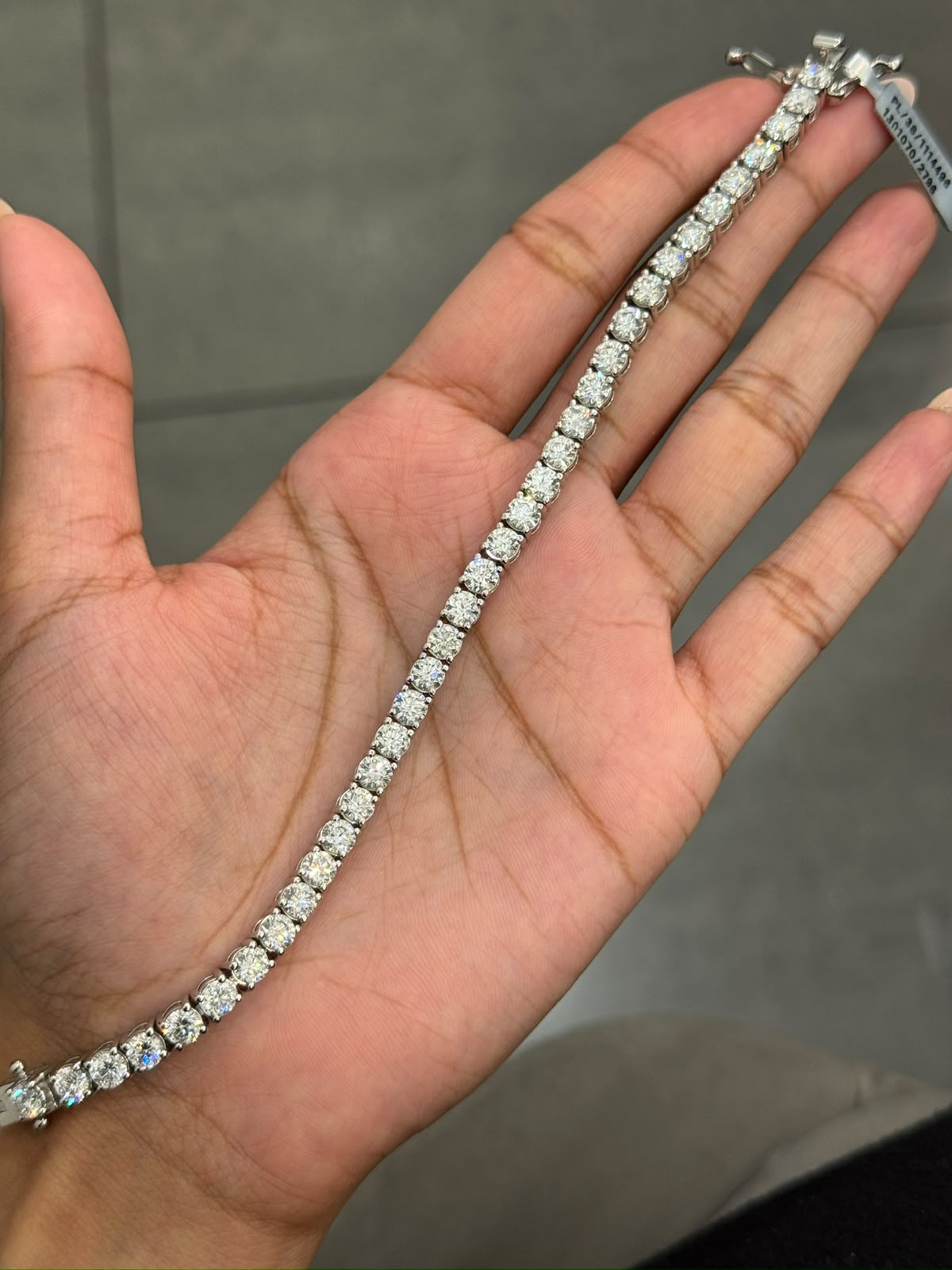 100% Natural 11.00 Carat Round Diamond D-E/VS Tennis Bracelet 950 Platinum