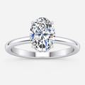 IGI Certified Oval-Cut Diamond Hidden Halo Engagement Ring in Platinum & Gold