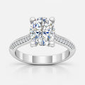 IGI Certified Oval-Cut Diamond Solitaire Engagement Ring with Pavé Band in Gold & Platinum
