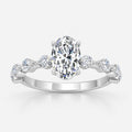Oval-Cut Diamond Engagement Ring with Floating Shared-Prong Bubble Band in Platinum & Gold