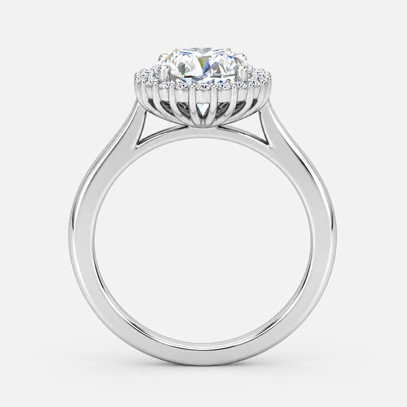 IGI Certified Lab Grown Round Brilliant Cut Halo Engagement Ring in Gold & Platinum – 1–5Ct