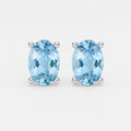 2.00 Ct Natural Aquamarine Stud Earring in White Gold