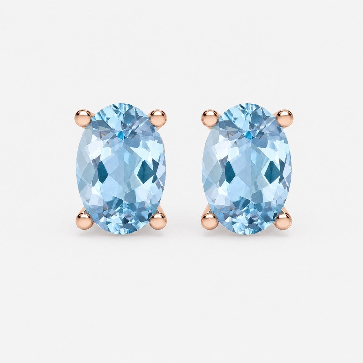 2.00 Ct Natural Aquamarine Stud Earring in White Gold