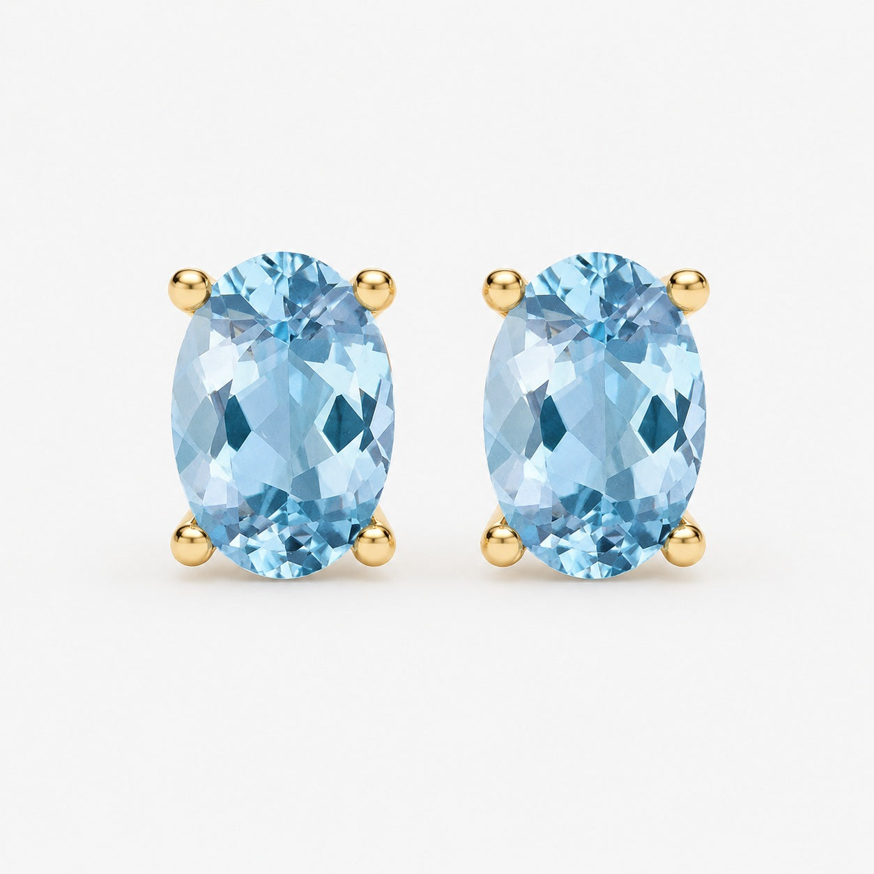2.00 Ct Natural Aquamarine Stud Earring in White Gold