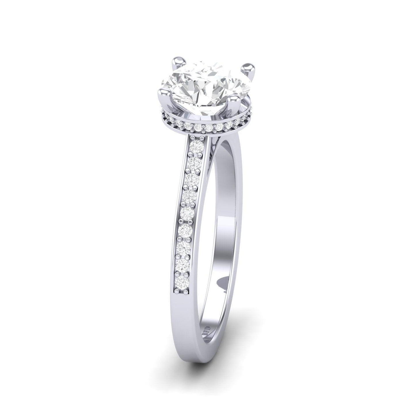 Certified Round Diamond Hidden Halo Engagement Ring - 1.50Ct - 2.50Ct