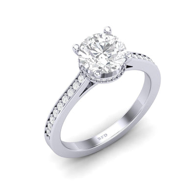 Certified Round Diamond Hidden Halo Engagement Ring - 1.50Ct - 2.50Ct