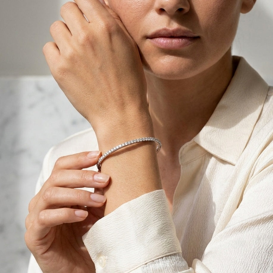 1.75ct Round Diamond Tennis Bangle - 18k White Gold / 18k Yellow Gold / 18k Rose Gold