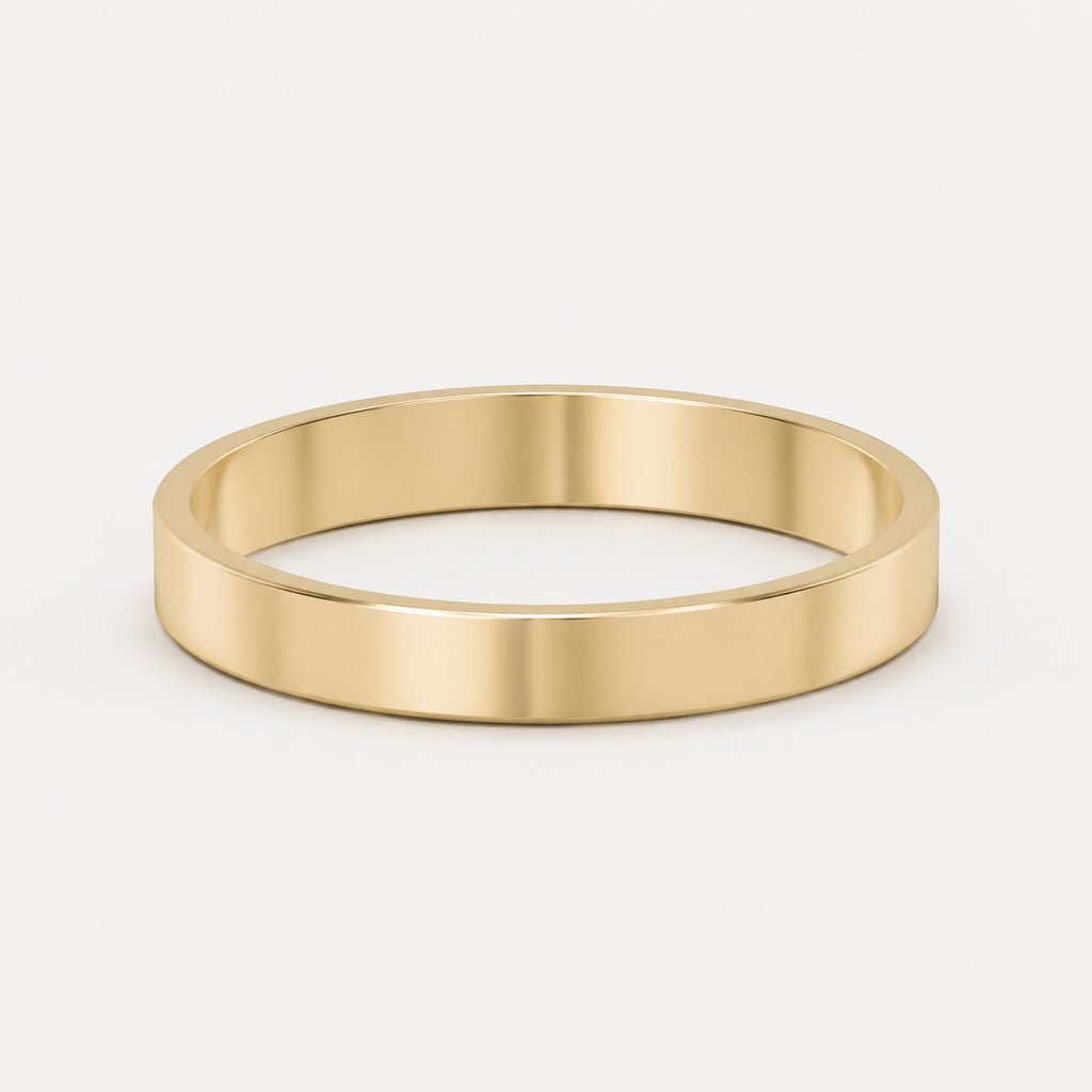 Classic Court Shape 3mm Plain Women's Wedding Band