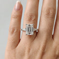 Clearance Sale ! IGI Certified Emerald & Side Lab Diamond Trilogy Ring Platinum 5.50ct