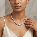 25ct Round Lab Diamond Graduated Necklace – White Gold, D/VVS