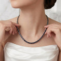 100% Natural Diamond Cut Sapphire Tennis Necklace in 9K Gold – 25.00CT & 35.00CT
