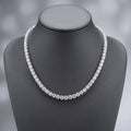 50Ct Round Lab Diamond Tennis Necklace in Hallmarked 9k Gold - D/VS
