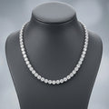 55Ct Round Lab Diamond Tennis Necklace in UK Hallmarked Gold - D/VS