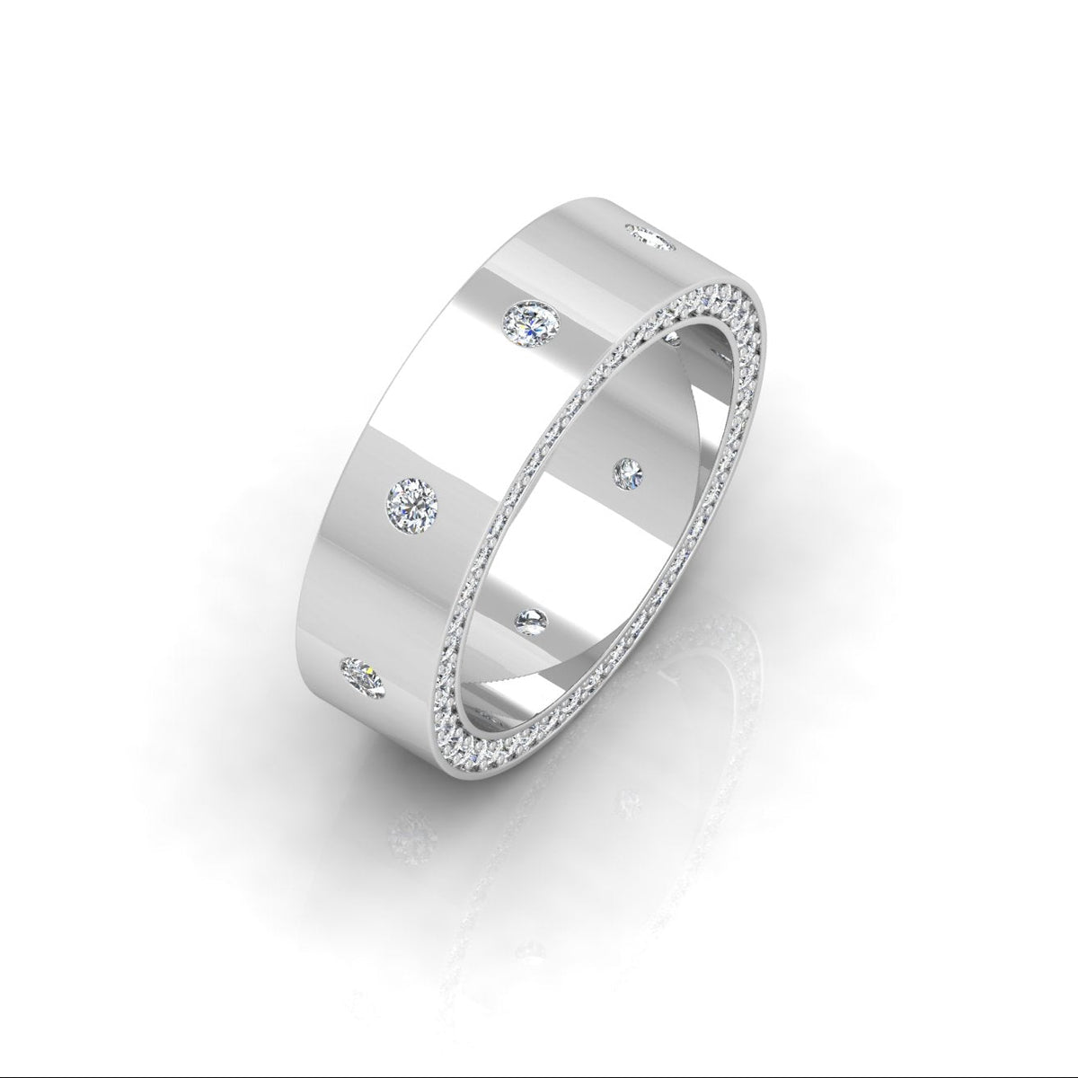 D/VVS 1.50CT Lab Grown Round Diamond Men’s Wedding Ring