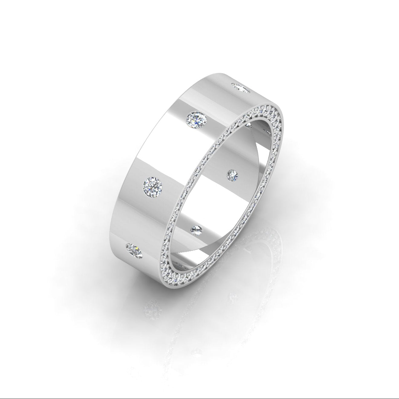 D/VVS 1.50CT Lab Grown Round Diamond Men’s Wedding Ring