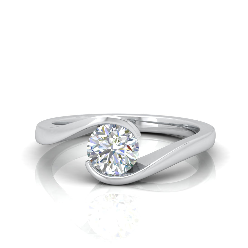 1.00 Carat D/VS Lab Round Diamond Solitaire Engagement Ring For Women